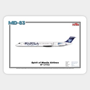 McDonnell Douglas MD-83 - Spirit of Manila Airlines (Art Print) Sticker